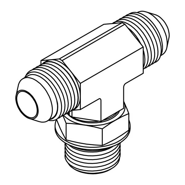 Hydraulic Fitting-Steel08MJ-08MJ-06MOR TEE, Tompkins, Mfr#: 6803-08-08-06